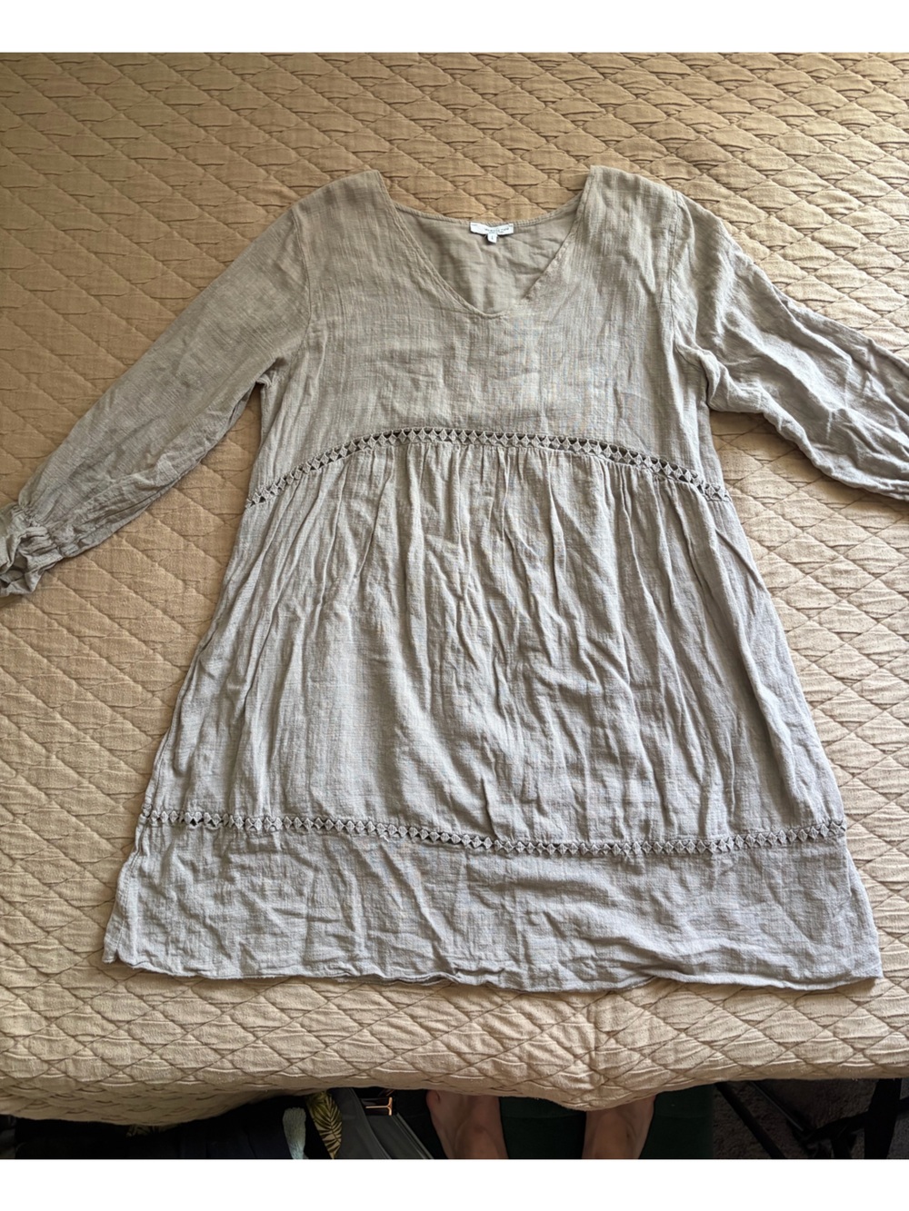Linen Boho Tunic Dress 100% cotton